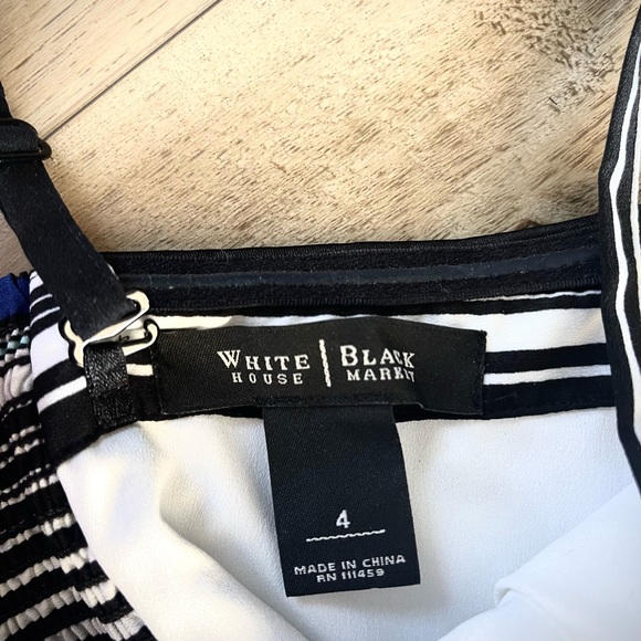 White House Black Market Striped Fit & Flare Dress – Size 4 - Picture 3 of 4